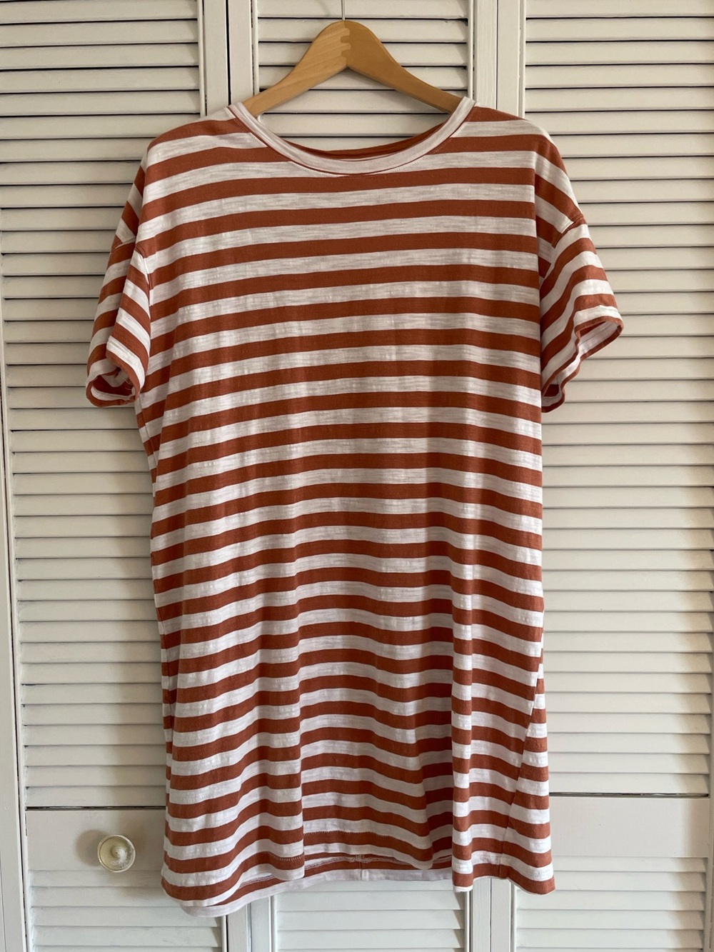 Old Navy Women’s Vintage Slub Knit Striped Tee Dress 100% Cotton, large